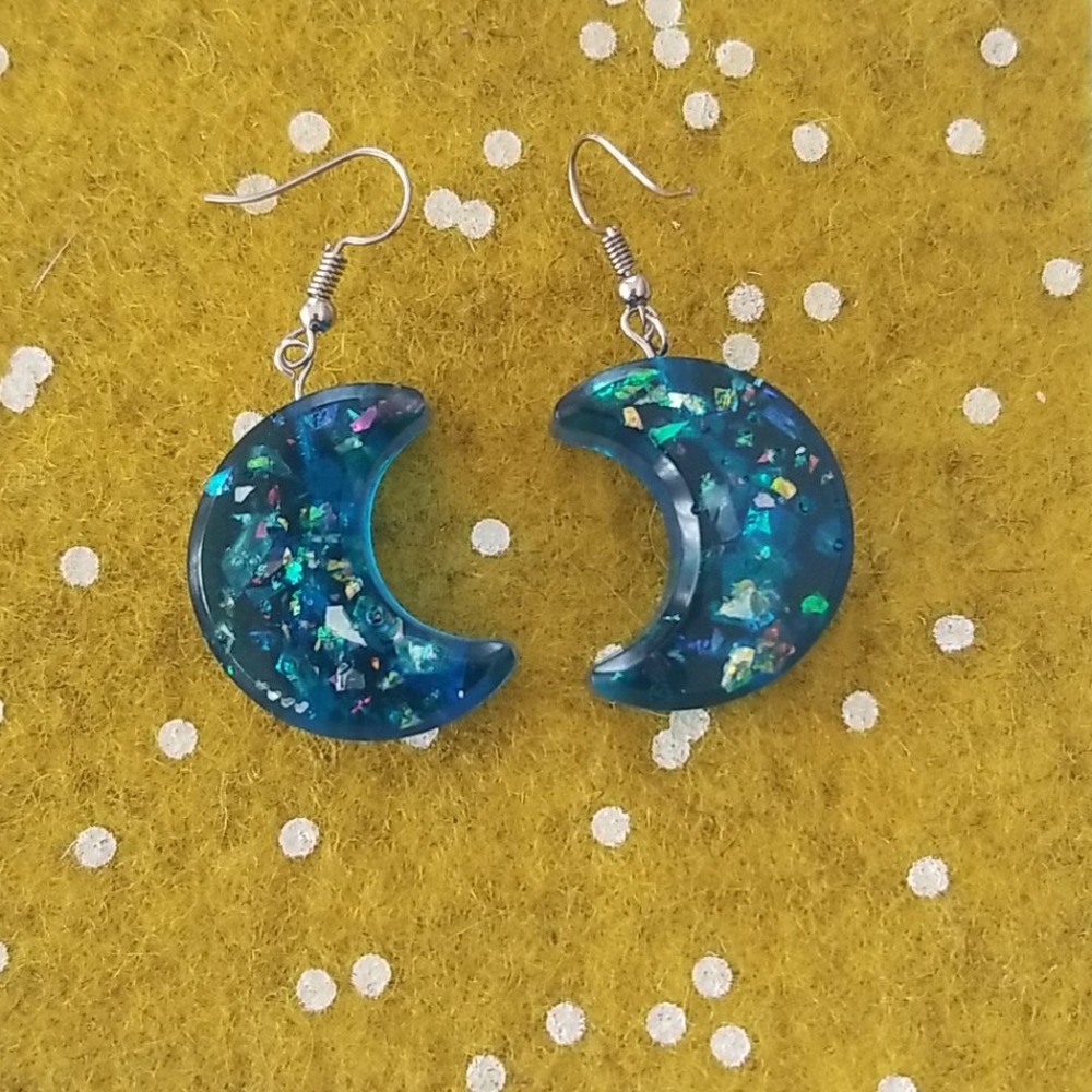 Earrings moon hand made